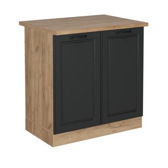 Vicco Armario Bajo Para Fregadero R-line, Antracita Casa De Campo, 80 Cm, Et Roble Vicco