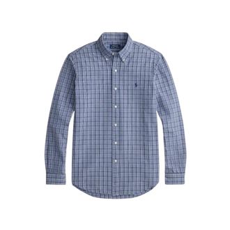 Polo Ralph Lauren Custom Fit Brushed Oxford Shirt - Heren - Casual Overhemden - Blauw - S - Katoen - Overhemden
