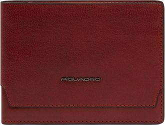 Piquadro Accessoires, Heren, Rood, ONE Size, Leer, Portemonnee met muntvak