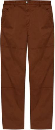 Moncler Broek met logo - Heren - Straight fit broeken - Bruin - XL - Katoen - Broeken
