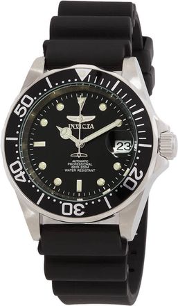 Invicta Pro Diver Automatic Steel Black Rubber Mens Watch 9110