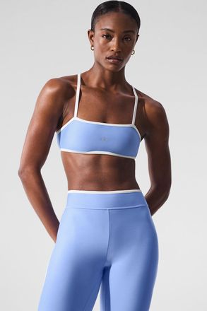 Alo | Airlift Charger Bra in Crystal Clear Blue/White, Size: XS