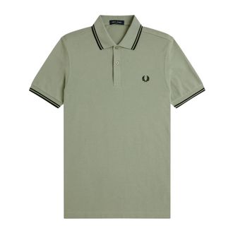 Fred Perry Polo Shirts, male, Green, Size: XL M3600 Twin Tipped Polo