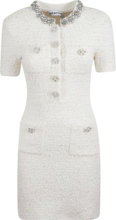 Self Portrait Short Dresses, female, White, S, Floral Lace Mini Dress