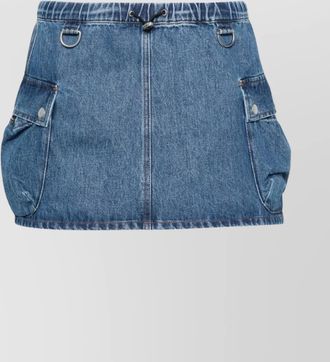 Coperni denim low-rise cargo mini skirt