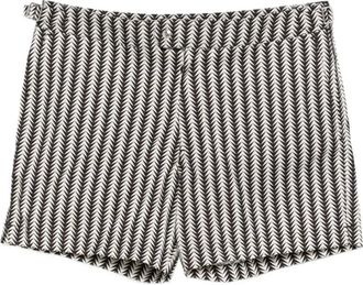 Tom Ford Beachwear, male, Black, Size: XL Geometric Print Nylon Swim Short