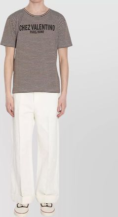 Valentino Garavani striped linen crew neck t-shirt