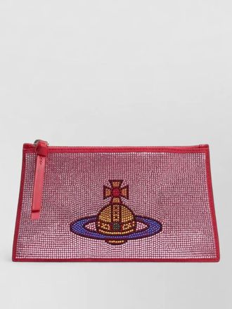 Vivienne Westwood small leather clutch removable chain strap