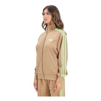 adidas Hoodies & sweatvesten, Dames, Bruin, XS, Klassieke Firebird Rits Sweater