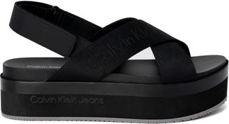 Calvin Klein Jeans Plateau Sandalen Lente/Zomer Collectie - Dames - Sandalen - Zwart - 40 EU - Schoenen
