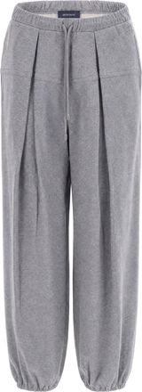 Sportmax Grey Relaxed-Fit Cotton Fleece Drawstring Sweatpants