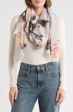 Vince Camuto Inky Floral Supersoft Wrap Scarf in Grey at Nordstrom Rack