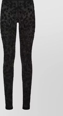 Dolce & Gabbana sequin floral skinny leggings mid rise stretch