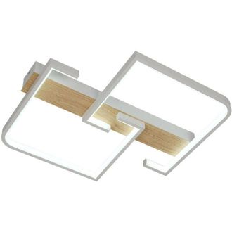Fabrilamp Plafoniera LED 76W 8360lm 3000-6500K 45cm Bianco/Faggio Dimmerabile Serie Frondella
