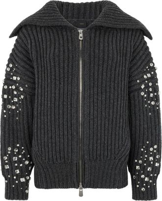 Pinko New Gavi Cardigan - Dames - Vesten - Grijs - XS - Wol - Truien & Vesten