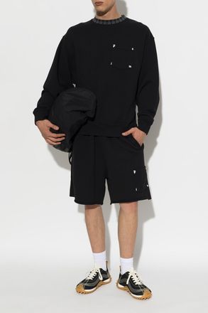Palm Angels Cotton Sweatshirt With Pocket, Mens, Black