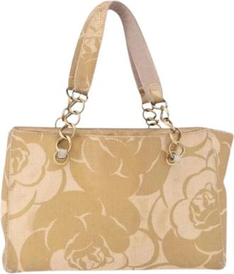 Chanel Pre-owned Vintage Tote Bag - Dames - Vintage Shopper - Beige - ONE Size - Leer - Vintage