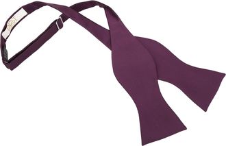 DQT Premium Woven Microfibre Plain Solid Check Mens Self tie Bow Tie Cadbury Purple