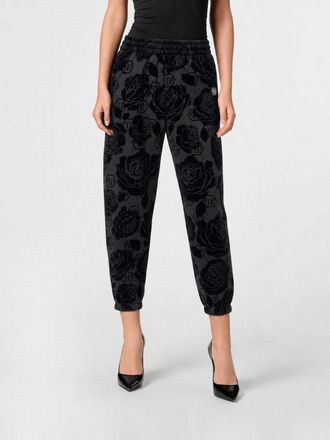 Philipp Plein Floral Print Jersey Joggers with Hexagon Logo