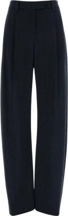Brunello Cucinelli Pantalones de Lana - Trousers - Mujer - Azul - 2XL