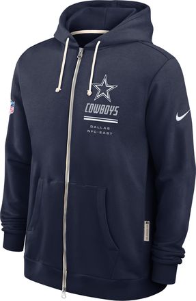 Nike Dallas Cowboys Sideline Standard Issue Nike Mens Dri-FIT NFL Full-Zip Hoodie in Blue | 03AV41S7RD-JK9