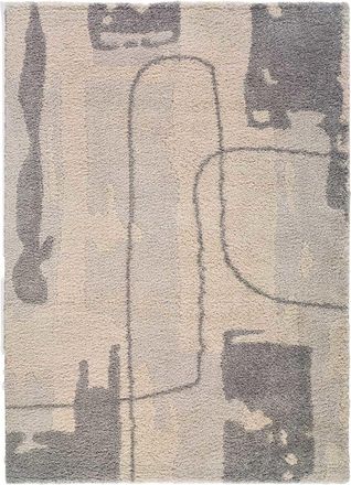Atticgo Alfombra de pelo largo abstracta gris/beige 160x230 cm