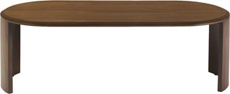 Miliboo Mesa De Centro De Dise&ntilde;o Ovalada En Madera Oscura Nogal L120 Cm Assa