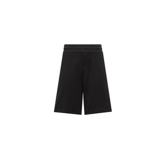 Moncler Logo Patch Cotton Shorts Black Size L
