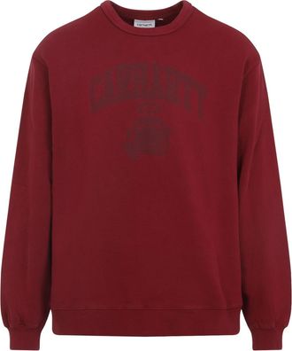 Carhartt Work in Progress Red Faded Pond Corps Cotton Sweatshirt-Uomo