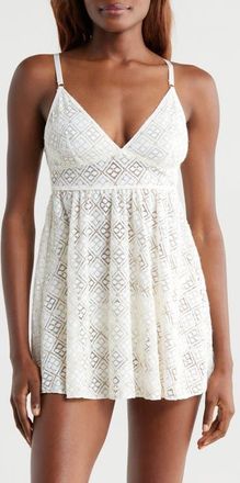 Kilo Brava Lace Babydoll Chemise in Shell White at Nordstrom, Size 3X-Large
