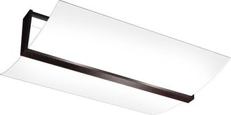 Top-Light Plafoniera Contemporanea Wood Metallo Nerowengè Vetro Bianco 2 Luci E27 53Cm