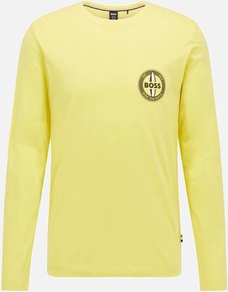 HUGO BOSS Mens Tyrec Long Sleeve T-Shirt - Yellow - Size: 40