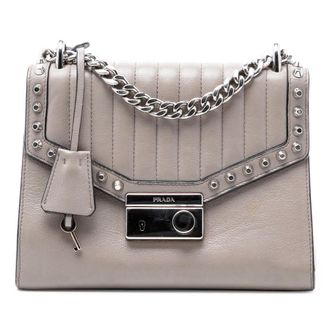 Prada Pre-owned Prada Studded Glace Calf Sound Lock Crossbody Ladies 4DAZEL8OFPHHC6H6