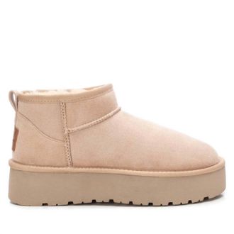 Xti Womens Winter Suede Booties In Beige