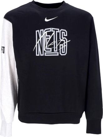 Nike Brooklyn Nets Crewneck Sweatshirt - Heren - Sportshirts - Zwart - XL - Katoen - Fitness