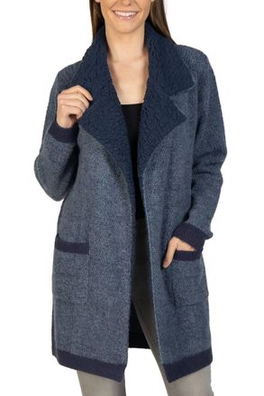 Love Token Candie Open Front Cardigan In Blue