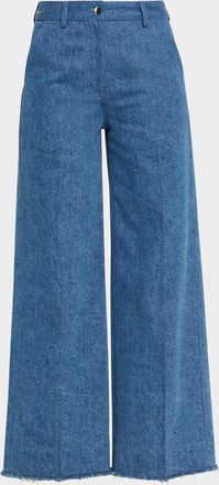 Michael Kors Cropped Wide-Leg Denim Jeans
