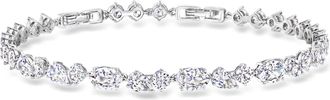 Ross-Simons Rhodium-Plated Bracelet With Czs