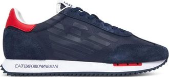 Emporio Armani Sneaker in tessuto e camoscio - - Shoes - Uomo - Blu - 41 1/2 EU