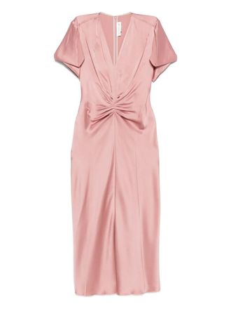 Victoria Beckham Midi-jurk met V-hals - Roze