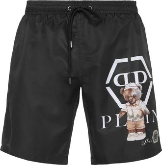 Philipp Plein Costume da bagno con stampa teddy - Nero