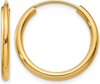 Diamond2Deal 10k Yellow Gold Round Endless Hoop Earrings 0.85g