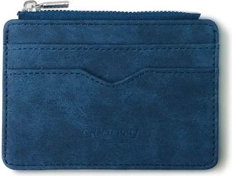 Generic Card Card Multi-card Frosted Holder Men Wallet Leather Fabric Package Holder Wallet Clip Wallet Men (Blue, One Size)