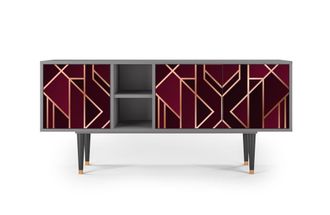 StoryZ Mueble de TV burdeos 3 puertas L 150 cm