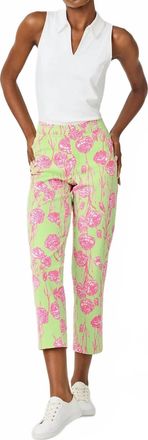 Lilly Pulitzer Upf50+ Estero Pull-On Pants In Pistachio Macaron Alina Golf
