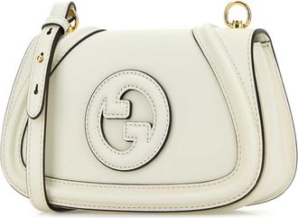 Gucci Womens Blondie Crossbody Bag White Leather