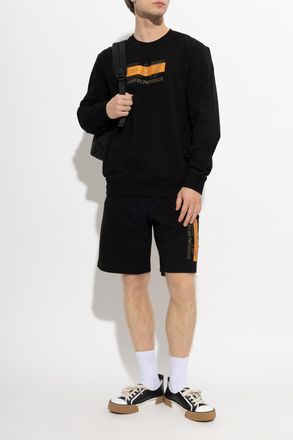 Emporio Armani Sweatshirt With Printed Logo, Mens, Black