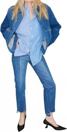 E.L.V. Denim Audrey Straight Leg Jean In Mid Blue