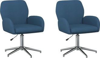 vidaXL Sillas De Escritorio Giratorias 2 Uds. 54 X 58 X 90 Cm Azul Vidaxl