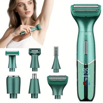 OEM Rasoir Electrico 6 En 1 Para Depilaci&oacute;n De Maillot Y Rostro, Indolore Y Sans Douleur (vert)